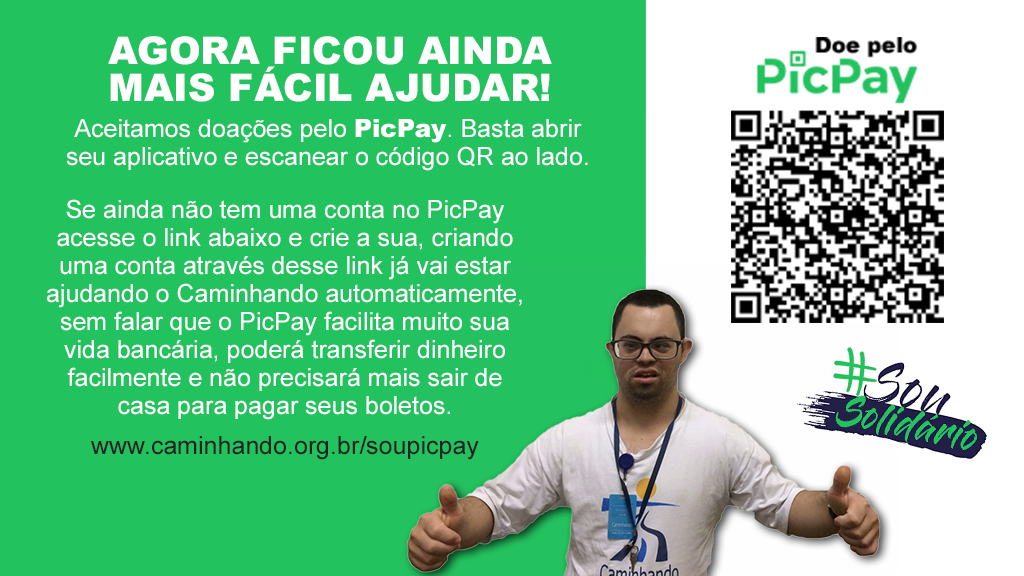 Doe para o Caminhando pelo PicPay