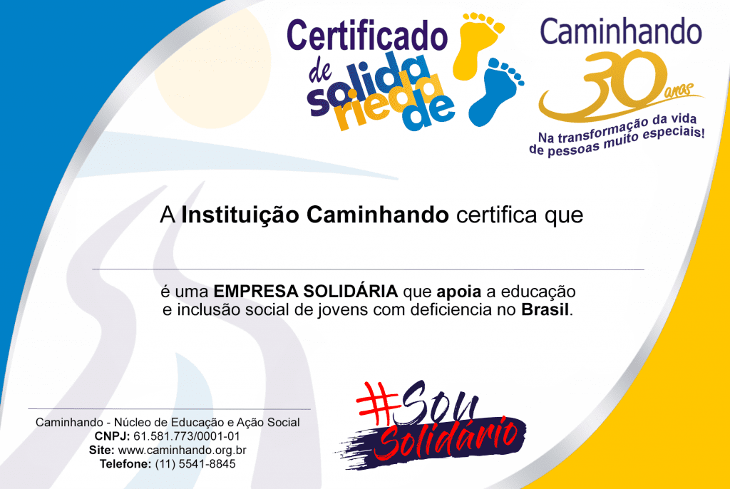 Certificado de Solidariedade do Caminhando